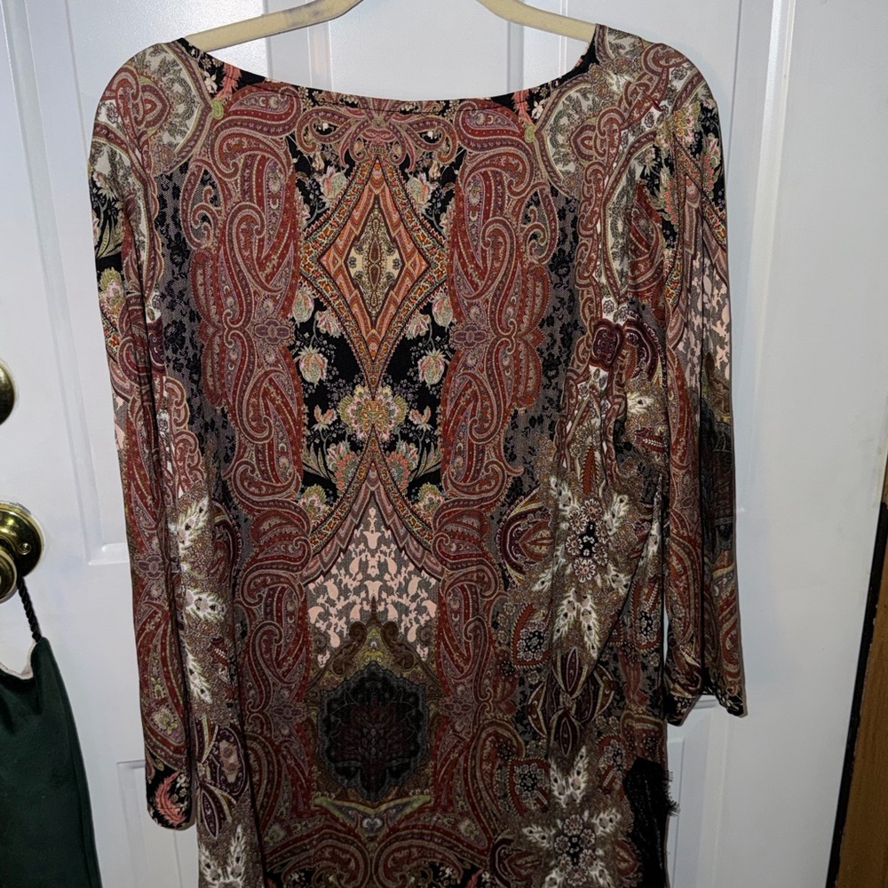Santoni Paisley Blouse in Red and Brown